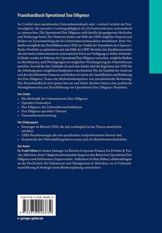Produktbild: Praxishandbuch Operational Due Diligence