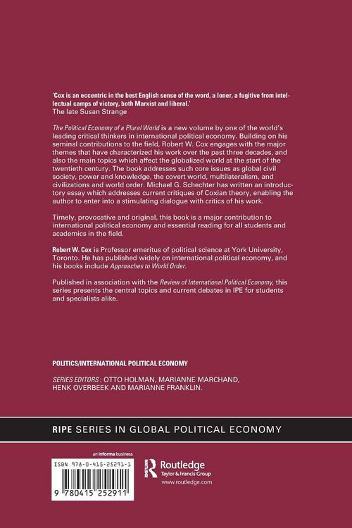 Produktbild: The Political Economy of a Plural World