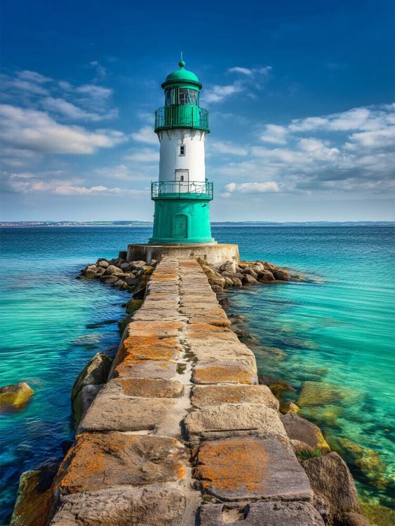 Produktbild: CALVENDO Puzzle Das Meer schimmert in T&uuml;rkis, der Himmel ruht in Blau | 1000 Teile Lege-Gr&ouml;&szlig;e 64x48cm Foto-Puzzle f&uuml;r gl&uuml;ckliche Stunden