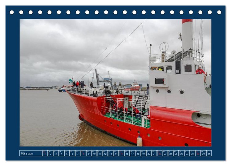 Produktbild: Feuerschiffe - Borkum Riff - Elbe 1 - Deutsche Bucht (Tischkalender 2026 DIN A5 quer), CALVENDO Monatskalender