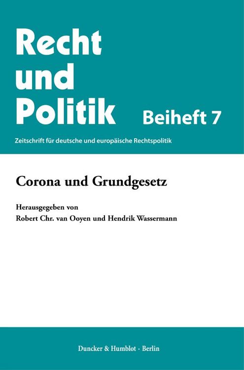 Produktbild: Corona und Grundgesetz.