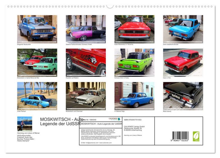Produktbild: MOSKWITSCH - Auto-Legende der UdSSR (hochwertiger Premium Wandkalender 2026 DIN A2 quer), Kunstdruck in Hochglanz