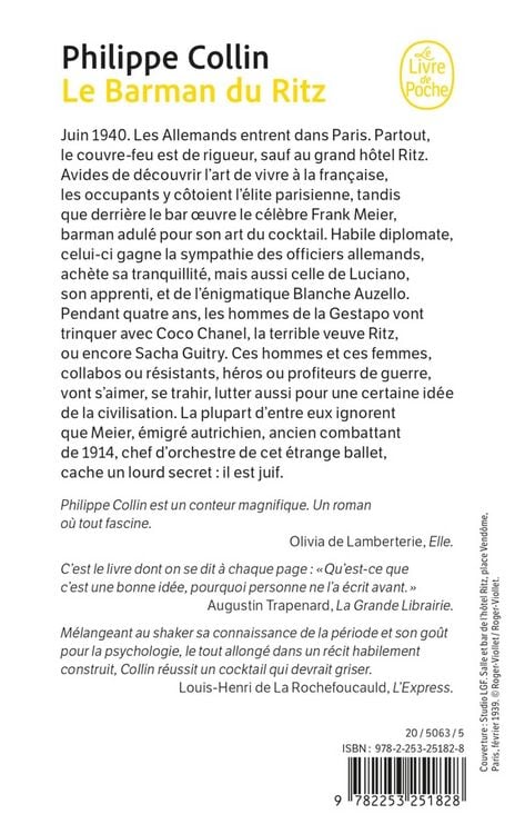 Produktbild: Le Barman du Ritz