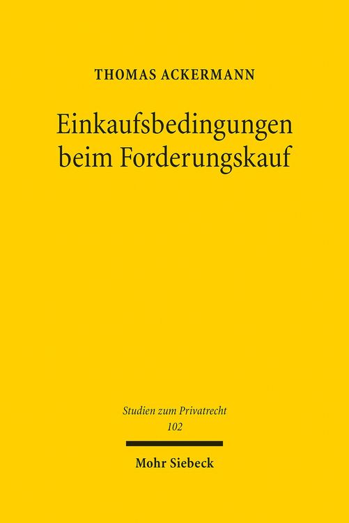 Produktbild: Einkaufsbedingungen beim Forderungskauf