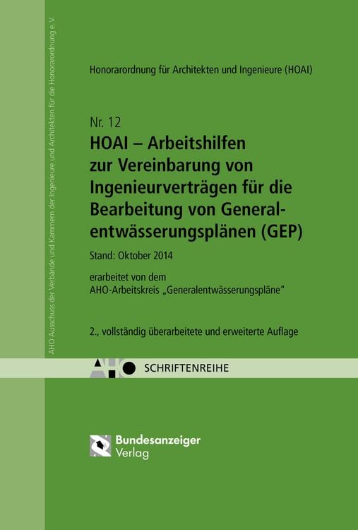 Produktbild: HOAI - Arbeitshilfen zur Vereinbarung von Ingenieurvertr&auml;gen f&uuml;r die Bearbeitung von Generalentw&auml;sserungspl&auml;nen (GEP)
