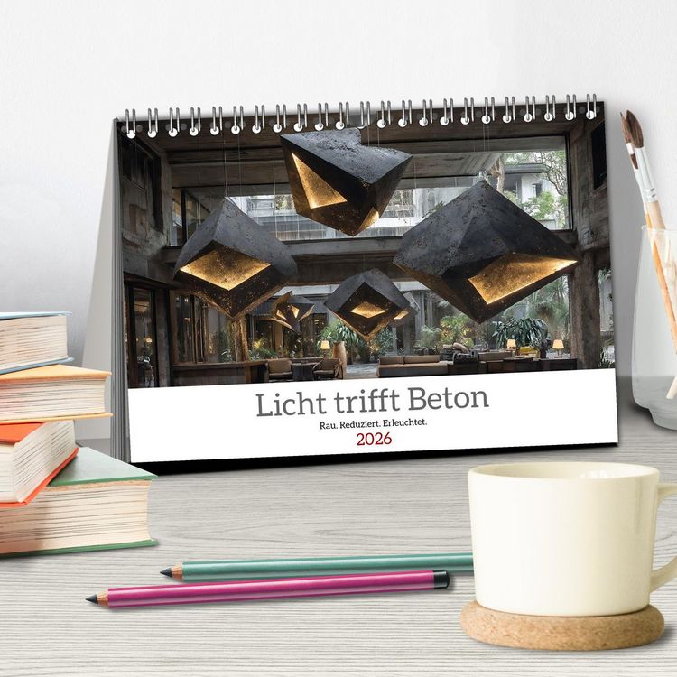 Produktbild: Licht trifft Beton (Tischkalender 2026 DIN A5 quer), CALVENDO Monatskalender