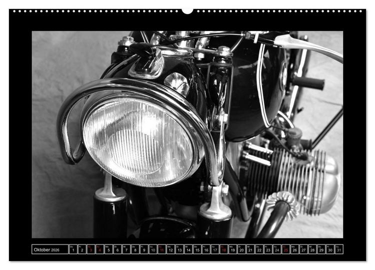 Produktbild: BMW R69S in schwarzweiss (Wandkalender 2026 DIN A2 quer), CALVENDO Monatskalender