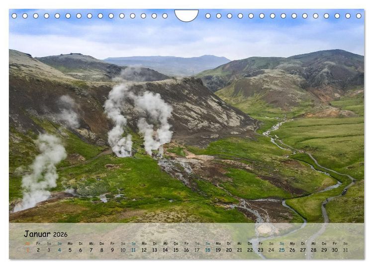Produktbild: Island - In X Tagen um die Welt (Wandkalender 2026 DIN A4 quer), CALVENDO Monatskalender