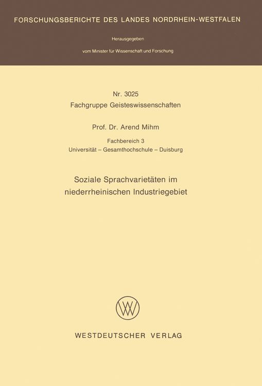 Produktbild: Soziale Sprachvariet&auml;ten im niederrheinischen Industriegebiet
