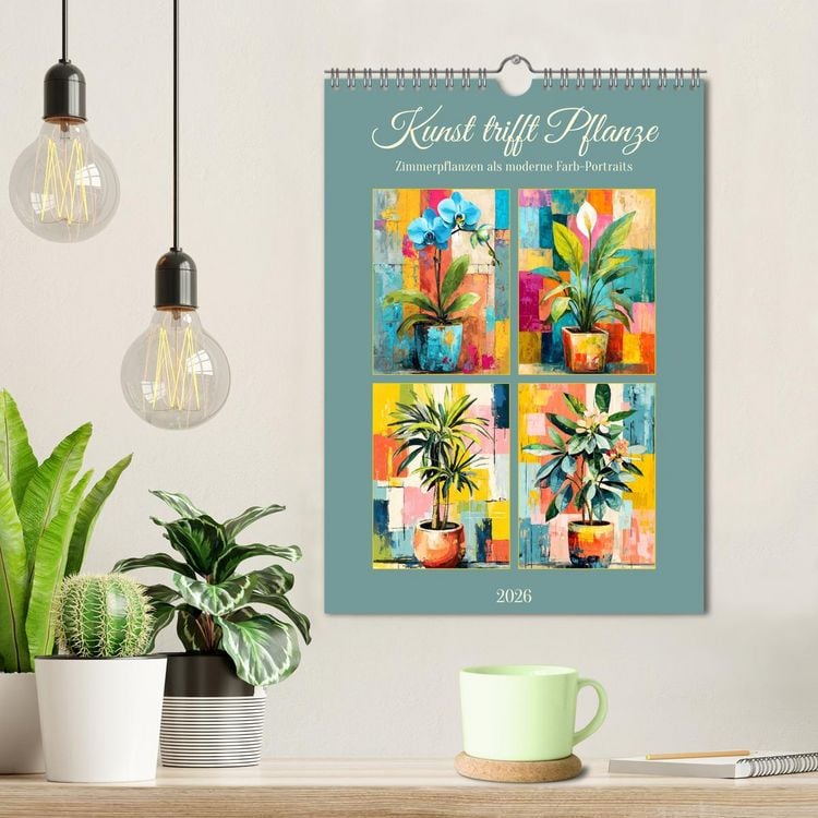 Produktbild: Kunst trifft Pflanze. Zimmerpflanzen als moderne Farb-Portraits (Wandkalender 2026 DIN A4 hoch), CALVENDO Monatskalender