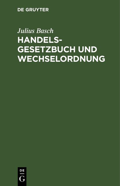 Produktbild: Handelsgesetzbuch und Wechselordnung