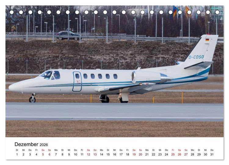 Produktbild: Die Welt der Privatjets (Tischkalender 2026 DIN A5 quer), CALVENDO Monatskalender