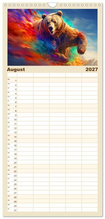 Produktbild: Familienplaner 2027 - Farbsplash in der Tierwelt mit 5 Spalten (Wandkalender, 21 x 45 cm) CALVENDO