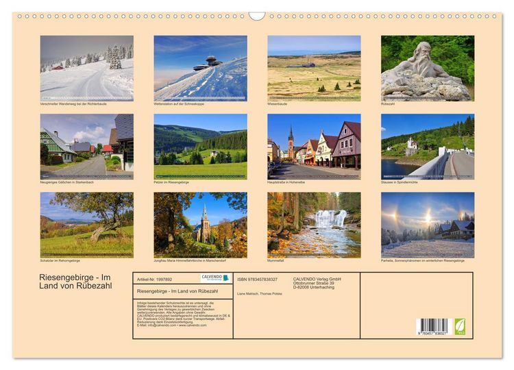 Produktbild: Riesengebirge - Im Land von R&uuml;bezahl (Wandkalender 2026 DIN A2 quer), CALVENDO Monatskalender