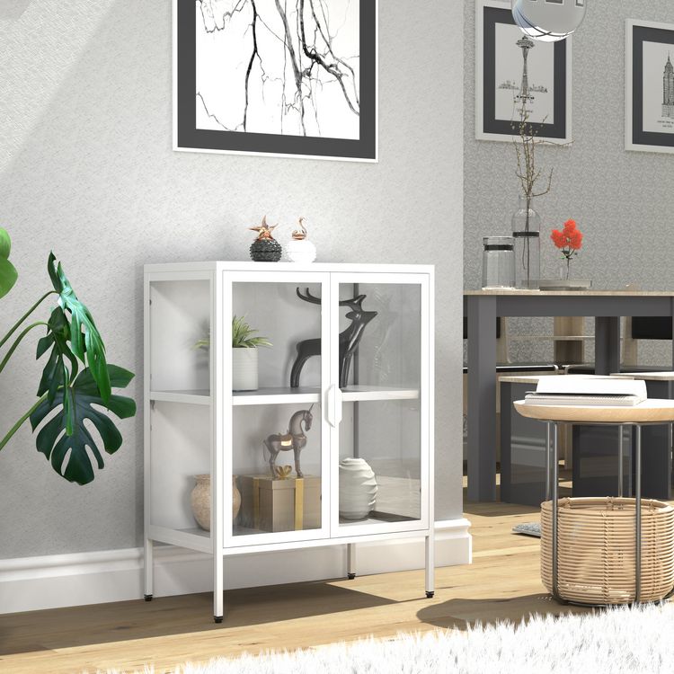 Produktbild: Stahl Glas Standvitrine Vitrine Schaukasten FlokaS