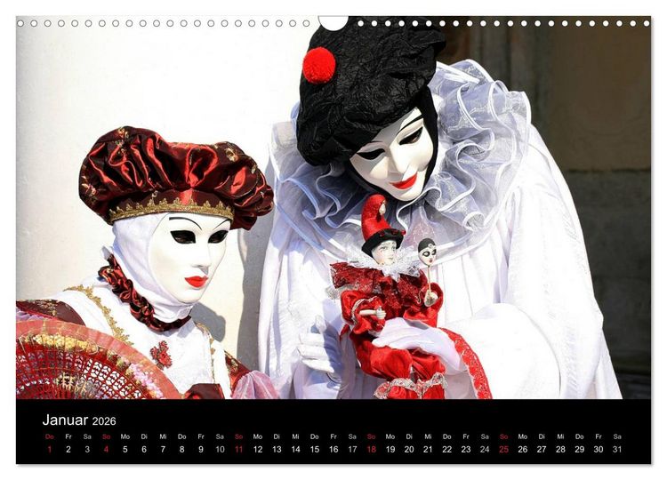 Produktbild: Venedig Maskenball (Wandkalender 2026 DIN A3 quer), CALVENDO Monatskalender