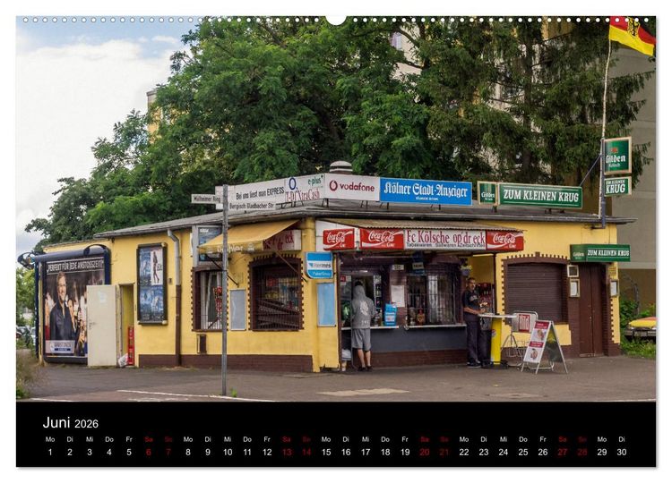 Produktbild: K&ouml;lsche Veedelskultur. B&uuml;dchen, Kioske und Trinkhallen. (Wandkalender 2026 DIN A2 quer), CALVENDO Monatskalender