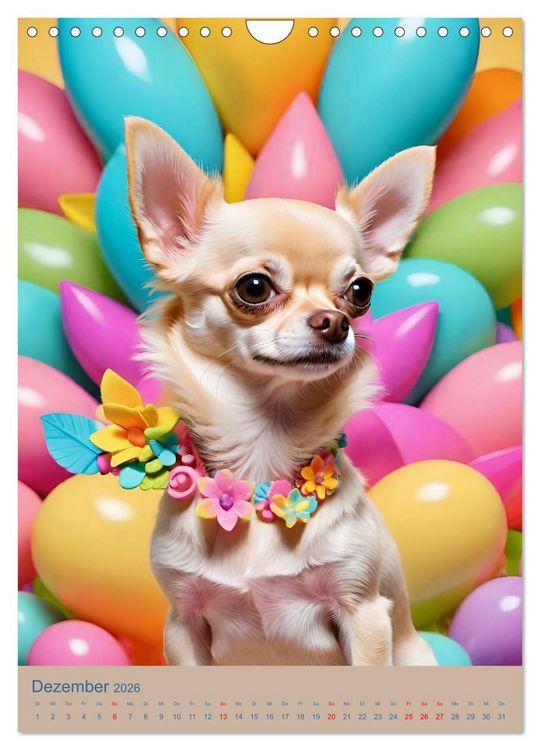 Produktbild: Chihuahuas. Kunstvolle Portr&auml;ts der kleinen Hunde (Wandkalender 2026 DIN A4 hoch), CALVENDO Monatskalender