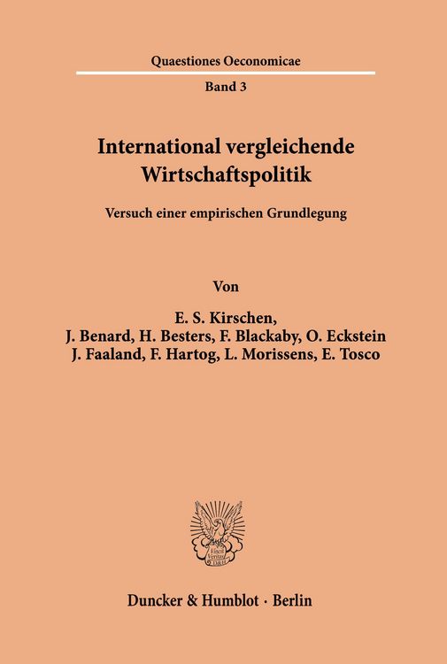 Produktbild: International vergleichende Wirtschaftspolitik.