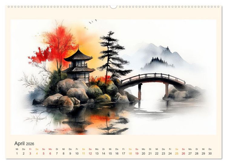 Produktbild: Japan - die Farben der Tradition (Wandkalender 2026 DIN A2 quer), CALVENDO Monatskalender