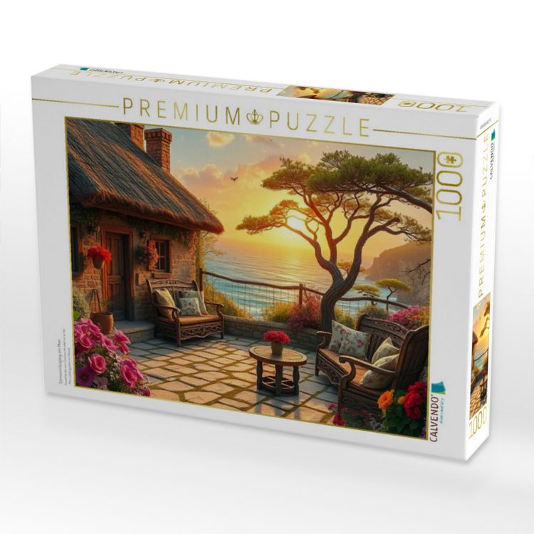 Produktbild: CALVENDO Puzzle Sonnenuntergang am Meer | 1000 Teile Lege-Gr&ouml;&szlig;e 64x48cm Foto-Puzzle f&uuml;r gl&uuml;ckliche Stunden