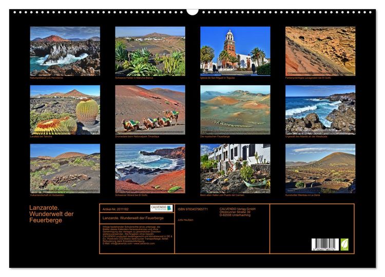 Produktbild: Lanzarote. Wunderwelt der Feuerberge (Wandkalender 2026 DIN A2 quer), CALVENDO Monatskalender