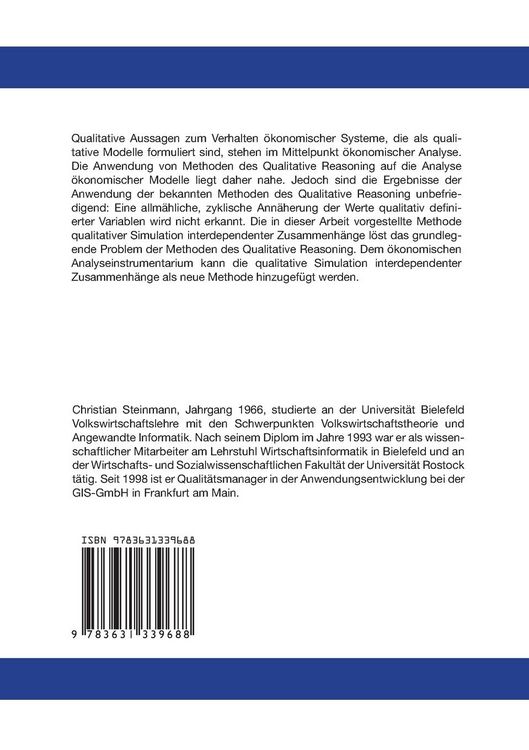 Produktbild: Analyse &ouml;konomischer Modelle mit Methoden des Qualitative Reasoning