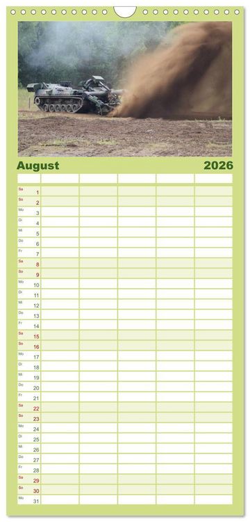 Produktbild: Familienplaner 2026 - Panzerstahl auf der Heide &ndash; Das Heer legt wieder los mit 5 Spalten (Wandkalender, 21 x 45 cm) CALVENDO
