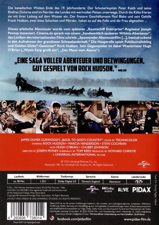Produktbild: Allen Gefahren zum Trotz (Back to God&rsquo;s Country) / Arktisches Wildnis-Abenteuer mit Starbesetzung (Pidax Film-Klassiker)