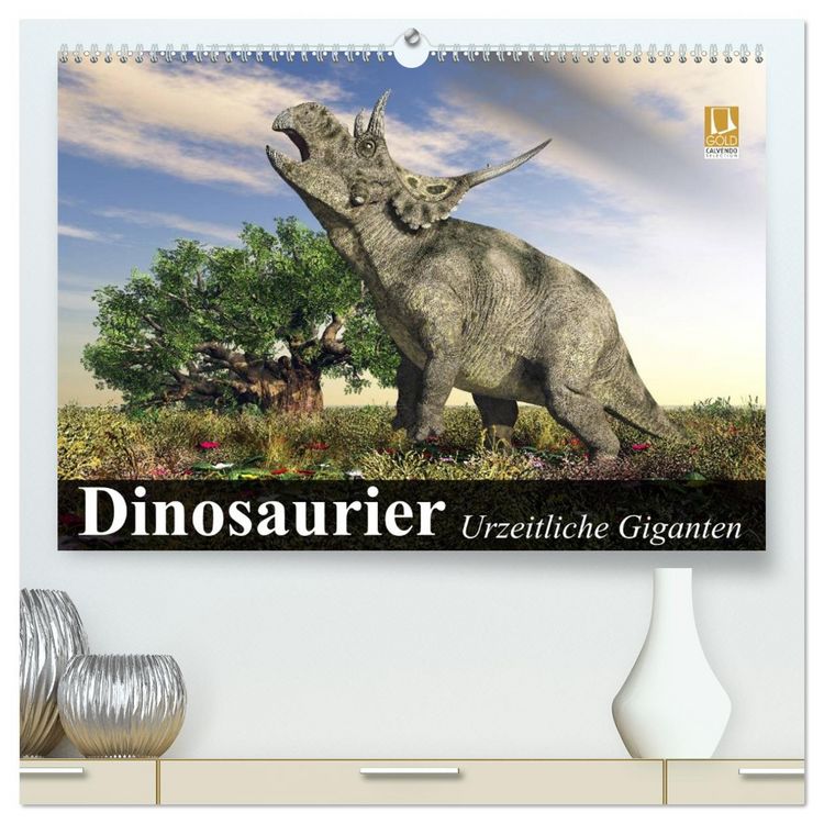 Produktbild: Dinosaurier. Urzeitliche Giganten (hochwertiger Premium Wandkalender 2026 DIN A2 quer), Kunstdruck in Hochglanz