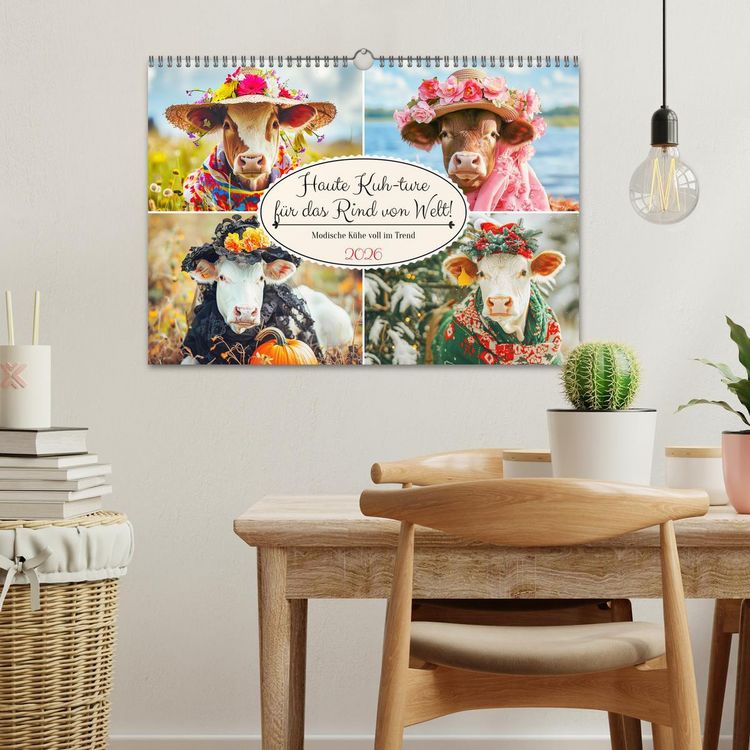 Produktbild: Haute Kuh-ture f&uuml;r das Rind von Welt! Modische K&uuml;he voll im Trend (Wandkalender 2026 DIN A3 quer), CALVENDO Monatskalender
