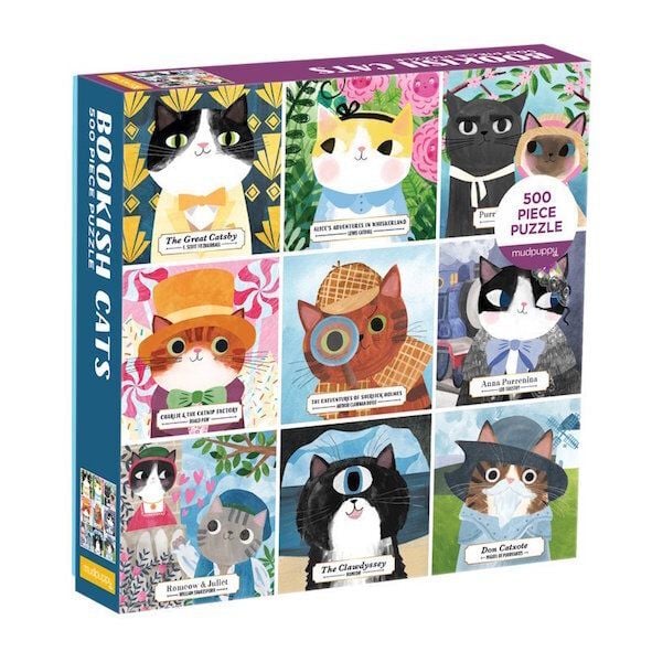 Produktbild: Mudpuppy: Bookish Cats 500 Piece Family Puzzle