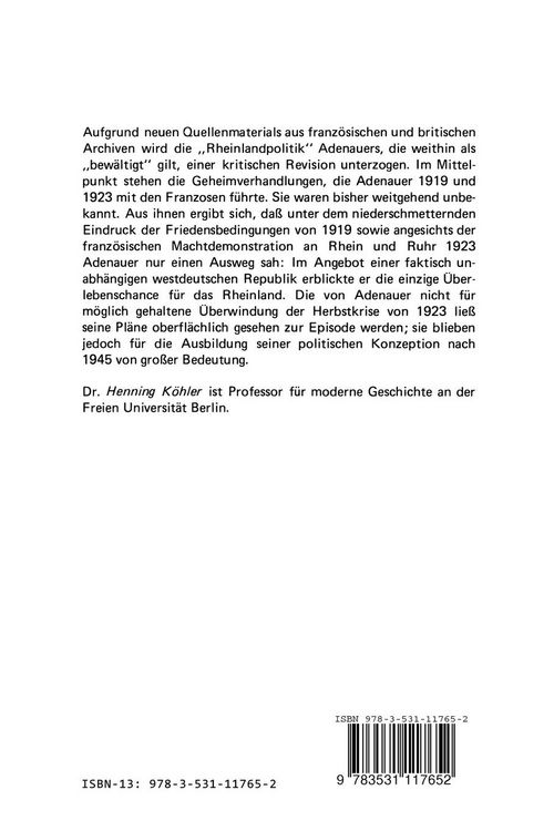 Produktbild: Adenauer und die rheinische Republik