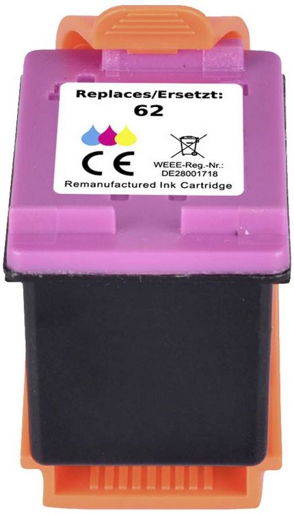 Produktbild: Renkforce Druckerpatrone ersetzt HP 62, C2P06AE Kompatibel Cyan, Magenta, Gelb RF-5705432