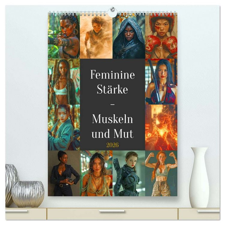 Produktbild: Feminine St&auml;rke - Muskeln und Mut (hochwertiger Premium Wandkalender 2026 DIN A2 hoch), Kunstdruck in Hochglanz