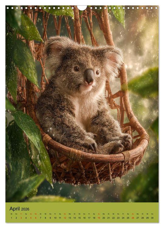 Produktbild: Workaholic - Mach mal Pause und chill wie ein Koala (Wandkalender 2026 DIN A3 hoch), CALVENDO Monatskalender