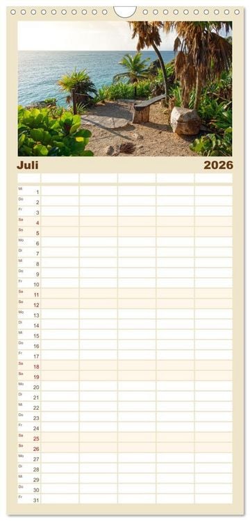 Produktbild: Familienplaner 2026 - B&auml;nke. In der Ruhe liegt die Kraft. mit 5 Spalten (Wandkalender, 21 x 45 cm) CALVENDO
