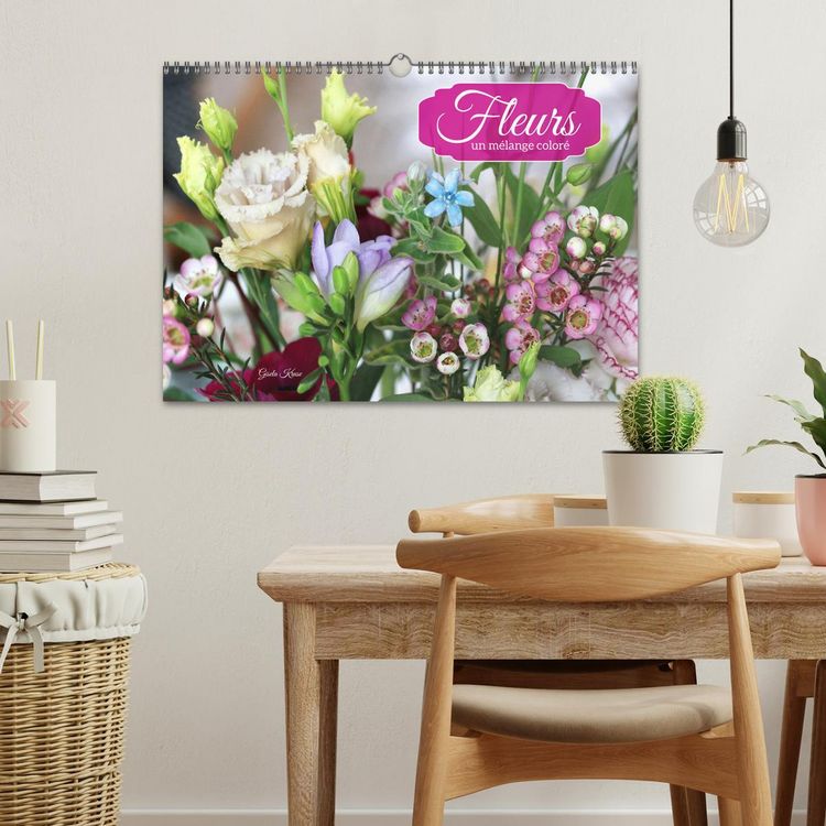 Produktbild: Fleurs - un m&eacute;lange color&eacute; (Calendrier mural 2026 DIN A3 vertical), CALVENDO calendrier mensuel