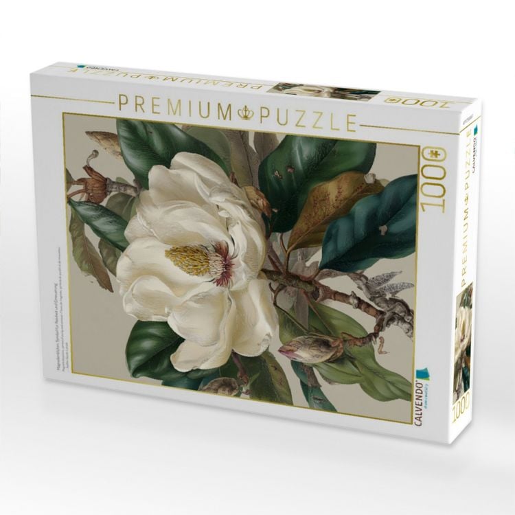 Produktbild: CALVENDO Puzzle Magnolienbl&uuml;ten, Symbol f&uuml;r Reinheit und Erneuerung | 1000 Teile Lege-Gr&ouml;&szlig;e 64x48cm Foto-Puzzle f&uuml;r gl&uuml;ckliche Stunden