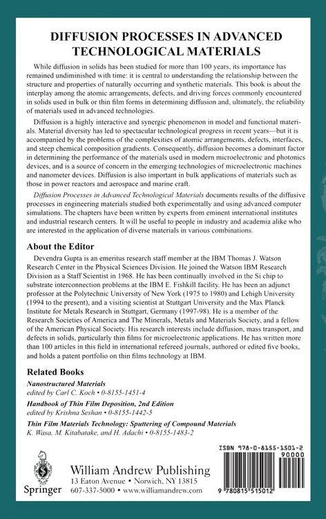 Produktbild: Gupta: Diffusion Processes in Advanced Technological Materia