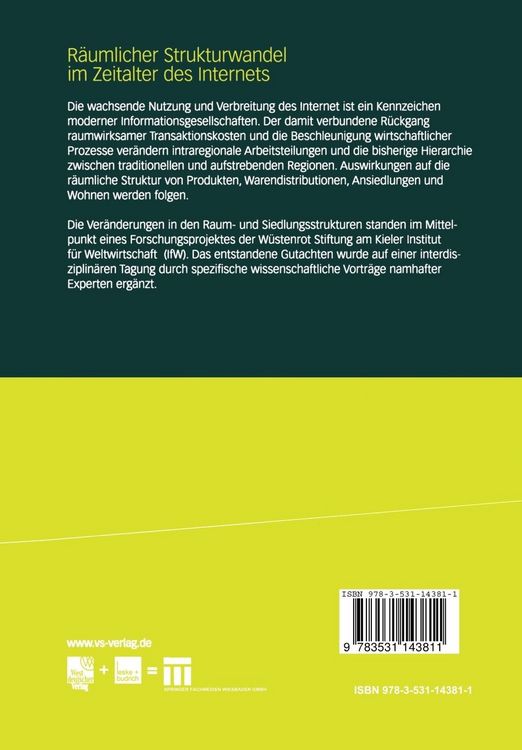 Produktbild: R&auml;umlicher Strukturwandel im Zeitalter des Internets