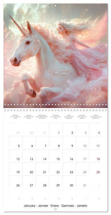 Produktbild: Unicorn Whispers - Tales of Glitter and Grace (Wall Calendar 2026 12 &times; 12 Inch) CALVENDO 12 Month Wall Calendar