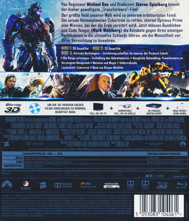 Produktbild: Transformers 5 - The Last Knight (+ Blu-ray) (+ Bonus-Disc)