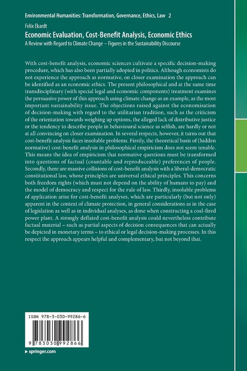 Produktbild: Economic Evaluation, Cost-Benefit Analysis, Economic Ethics