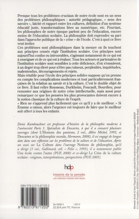 Produktbild: L'Ecole, question philosophique