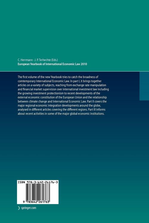 Produktbild: European Yearbook of International Economic Law 2010