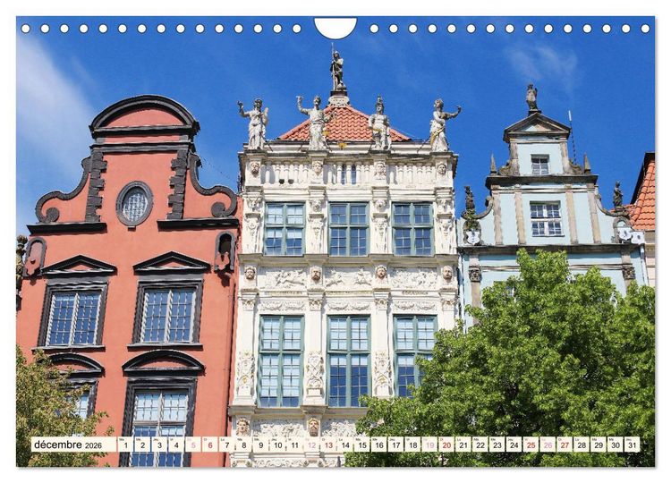 Produktbild: GDANSK - Ville portuaire de r&ecirc;ve en Pologne (Calendrier mural 2026 DIN A4 vertical), CALVENDO calendrier mensuel