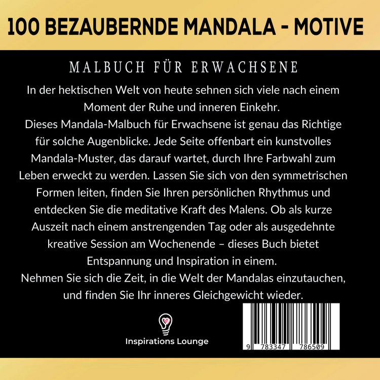 Produktbild: 100 Bezaubernde Mandala Malbuch F&uuml;r Erwachsene