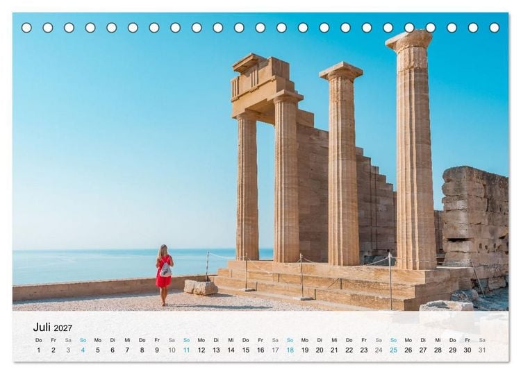 Produktbild: Rhodos - Die Highlights der Insel (Tischkalender 2027 DIN A5 quer), CALVENDO Monatskalender
