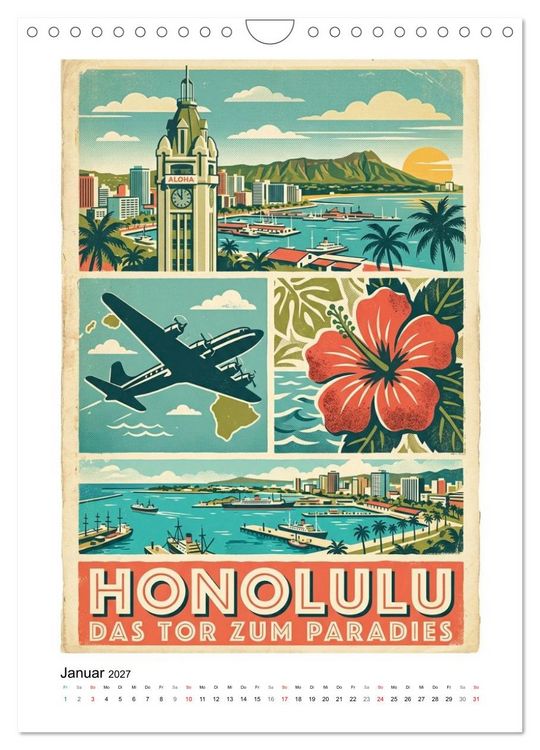 Produktbild: Sehnsucht Hawaii &ndash; Die Aloha Mid-Century Collection (Wandkalender 2027 DIN A4 hoch), CALVENDO Monatskalender